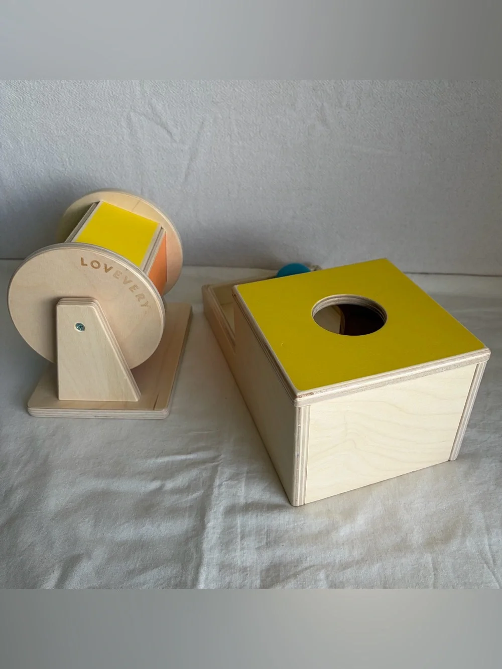 Lovevery Montessori Baby Toy Set, Spinning Rainbow and Ball Drop Box with Ball